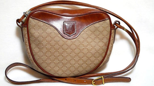 Old　Celine　マカダム柄ポシェット（茶）