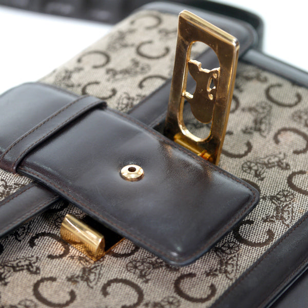 OLD CELINE 馬車金具ジャガード ワンショルダー（茶）