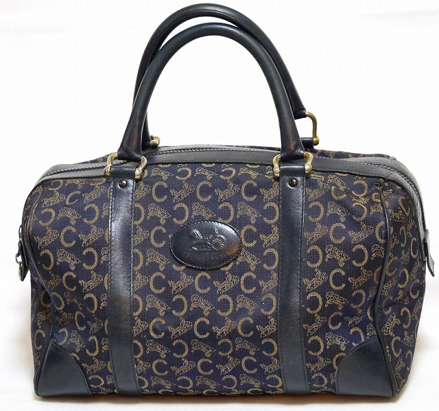 Old Celine　馬車柄ボストン（青）
