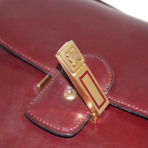 Old Celine　総皮斜め掛けショルダー（ワインレッド）