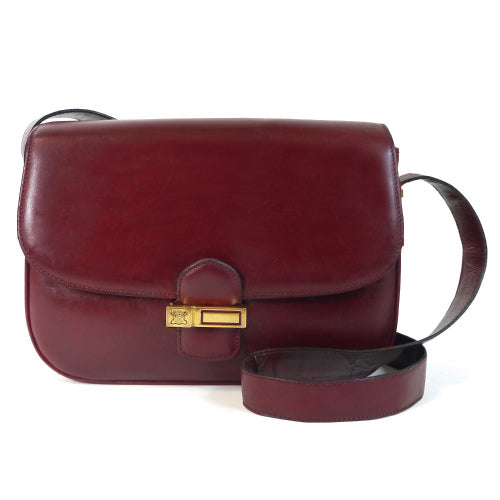 Old Celine　総皮斜め掛けショルダー（ワインレッド）