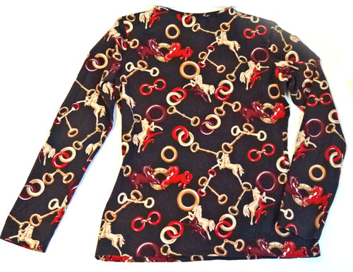 OLD CELINE　ビット×ホース柄カットソー（茶）