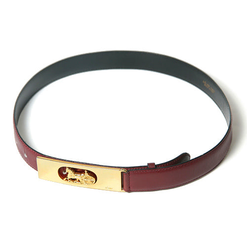 Old Celine　ヴィンテージ本革ベルト（ボルドー）