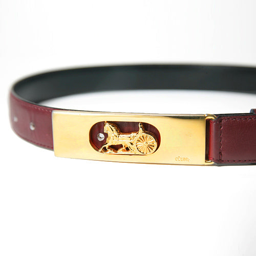 Old Celine　ヴィンテージ本革ベルト（ボルドー）