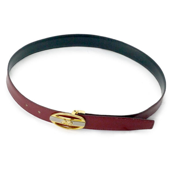 OLD CELINE　馬車バックル リバーシブルベルト（黒/ボルドー）