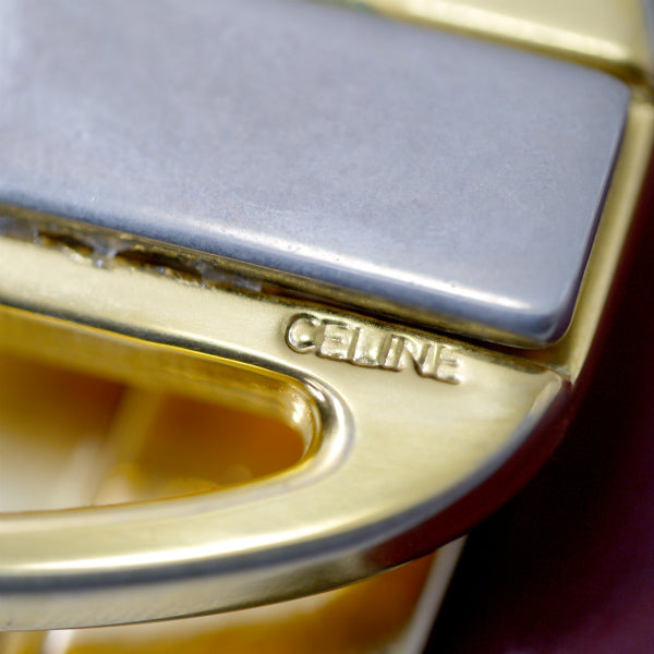 OLD CELINE　馬車バックル リバーシブルベルト（黒/ボルドー）