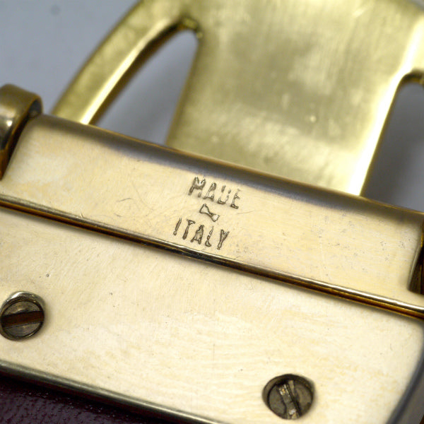 OLD CELINE　馬車バックル リバーシブルベルト（黒/ボルドー）