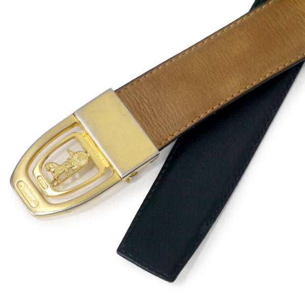 OLD CELINE　馬車バックル リバーシブルベルト（黒/茶）