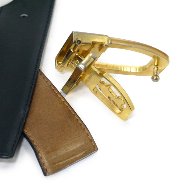 OLD CELINE　馬車バックル リバーシブルベルト（黒/茶）