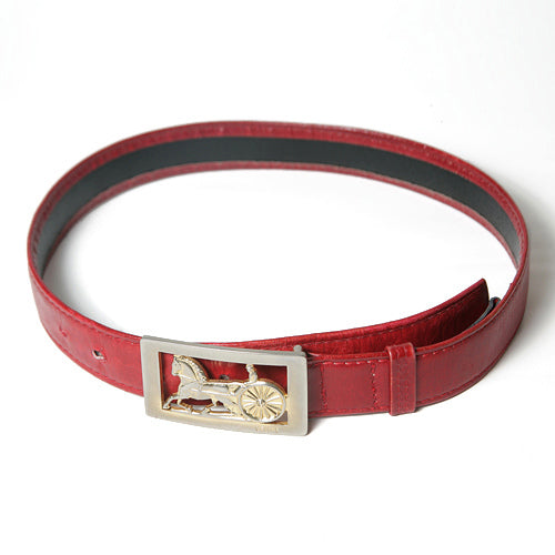 Old Celine　ヴィンテージ 馬車本革ベルト（赤）