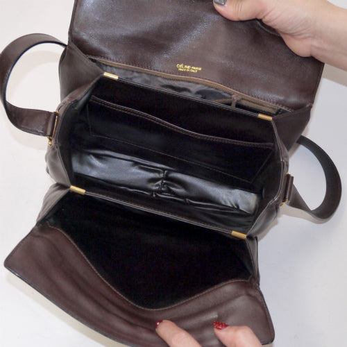 Old Celine　レトロ!マカダム柄斜めがけショルダー(濃茶）