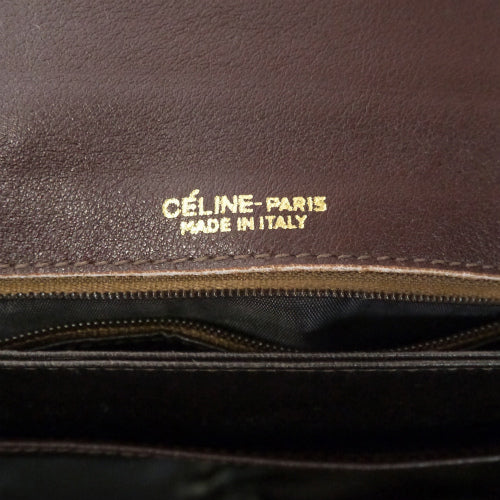 Old Celine　レトロ!マカダム柄斜めがけショルダー(濃茶）