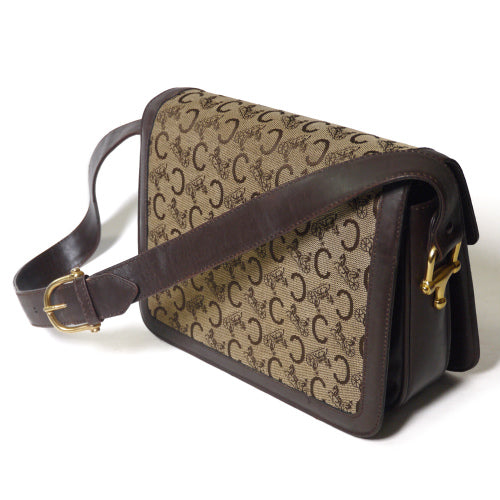 <訳あり >Old Celine　馬車柄ワンショルダー（茶）