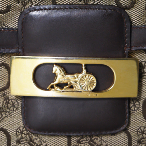 <訳あり >Old Celine　馬車柄ワンショルダー（茶）