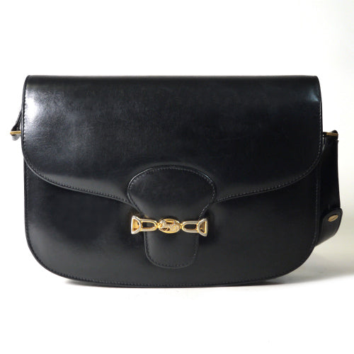 Old Celine 2WAY馬車金具ショルダー（黒総皮）