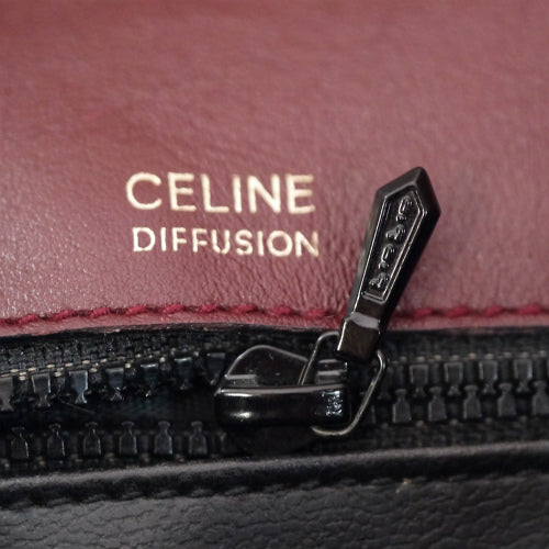 Old Celine　レトロ!マカダム柄斜めがけショルダー(ボルドー）
