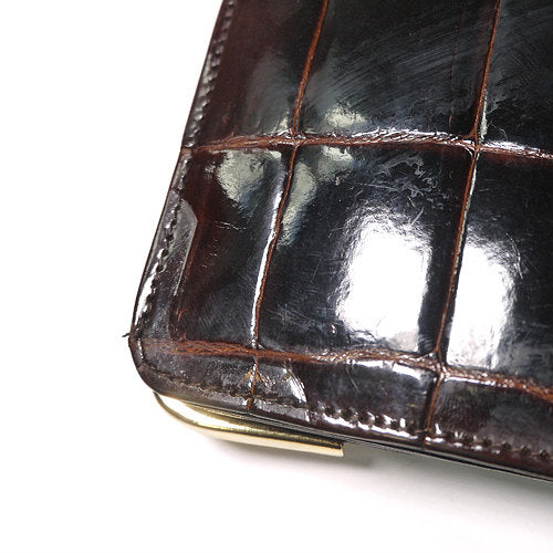 OLD CELINE　高級クロコダイルショルダー（茶）