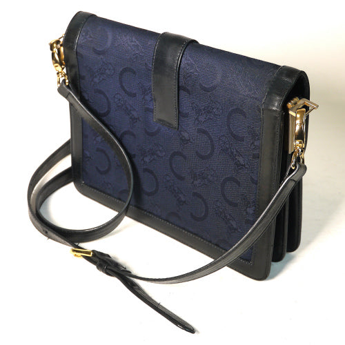 Old Celine ２Wayショルダー（紺・馬車）