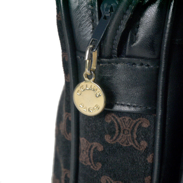 Old Celine マカダム柄スエードショルダー（紺・茶）