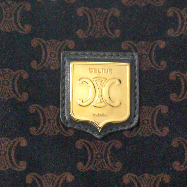 Old Celine マカダム柄スエードショルダー（紺・茶）