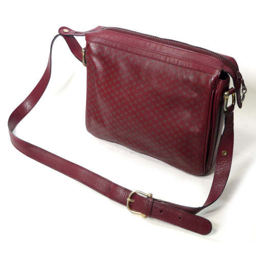 OLD CELINE　レトロ!マカダム柄斜めがけショルダー(赤）