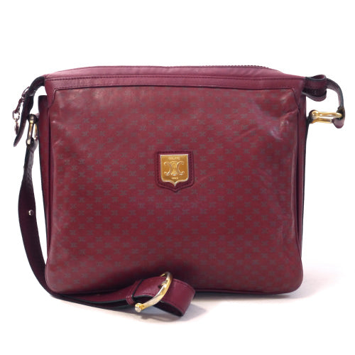 OLD CELINE　レトロ!マカダム柄斜めがけショルダー(赤）