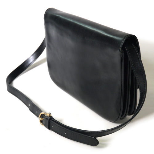 Old Celine 馬車金具3層ショルダー（黒・総皮）