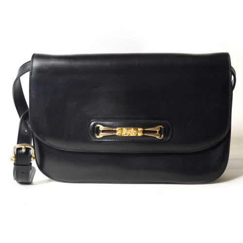 Old Celine 馬車金具3層ショルダー（黒・総皮）