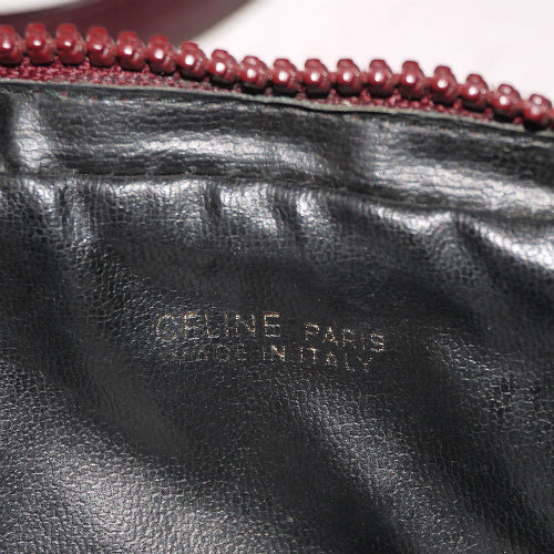 Old Celine　レトロ!マカダム柄斜めがけショルダー(ボルドー）