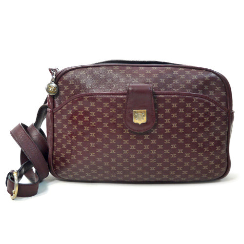 Old Celine　レトロ!マカダム柄斜めがけショルダー(ボルドー）
