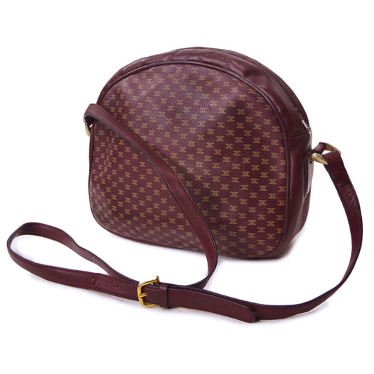 OLD CELINE　レトロ!マカダム柄斜めがけミニポシェット（ボルドー）
