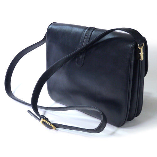 Old Celine ブラゾン金具斜め掛けショルダー（紺）
