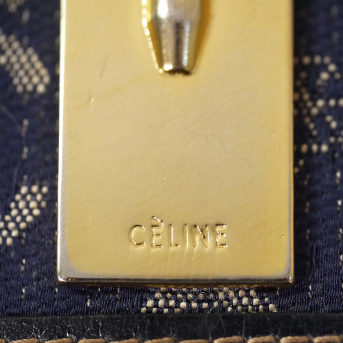 Old Celine 馬車柄長財布（ジャガード・紺）