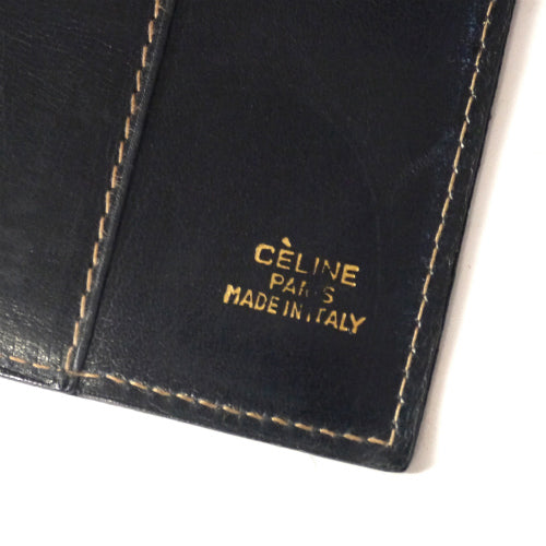 Old Celine 馬車柄長財布（ジャガード・紺）