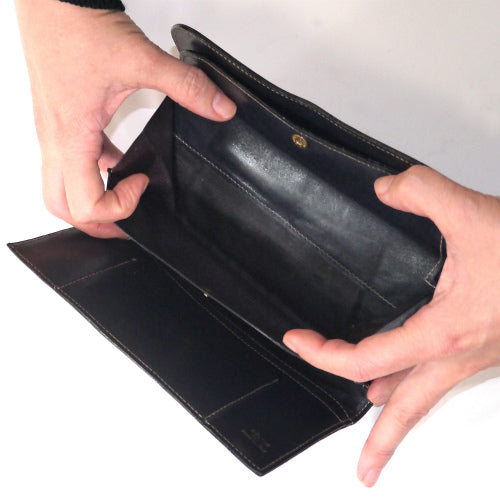 Old Celine 馬車柄長財布（ジャガード・紺）