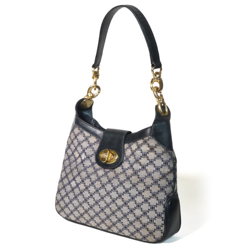 Old Celine　ジャガードVintageショルダー（紺）