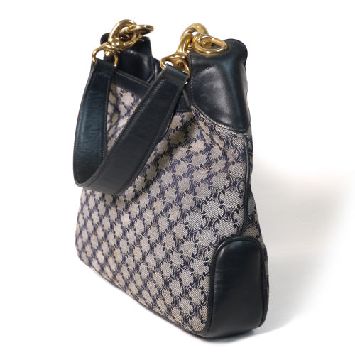 Old Celine　ジャガードVintageショルダー（紺）