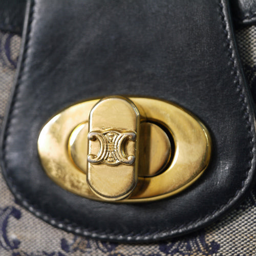 Old Celine　ジャガードVintageショルダー（紺）