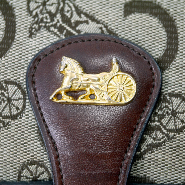 OLD CELINE　馬車柄ジャガード ２WAY半円ショルダー(茶）