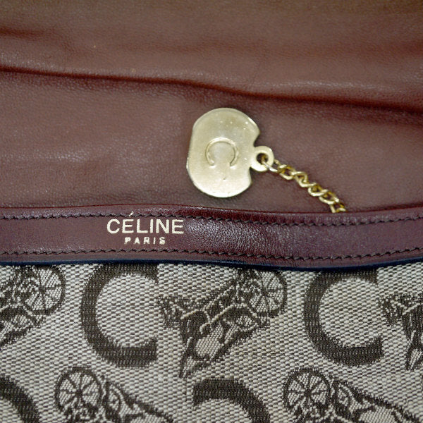 OLD CELINE　馬車柄ジャガード ２WAY半円ショルダー(茶）