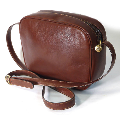 Old Celine　総皮　斜めがけポシェット（茶）