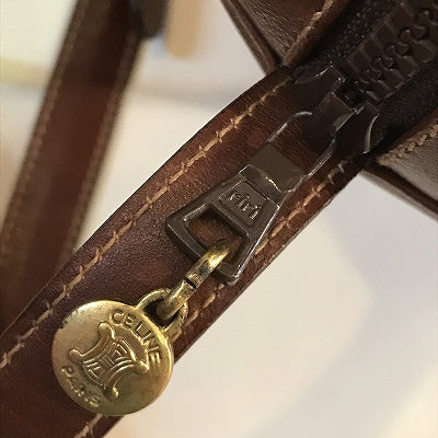 Old Celine　総皮　斜めがけポシェット（茶）