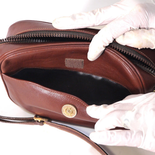 Old Celine　総皮　斜めがけポシェット（茶）