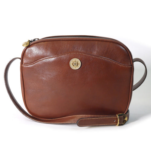 Old Celine　総皮　斜めがけポシェット（茶）