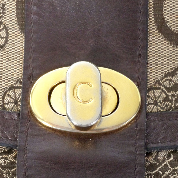 OLD CELINE　馬車柄ジャガード Wショルダーバッグ(茶）
