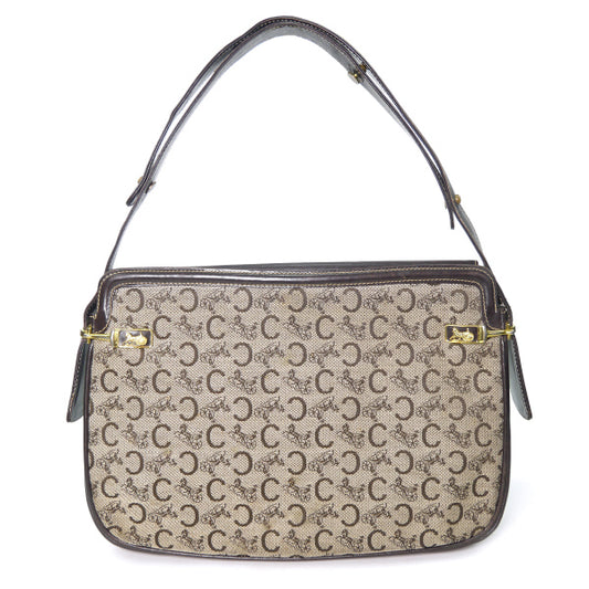 OLD CELINE　馬車柄ジャガード 2WAYショルダーバッグ(茶）