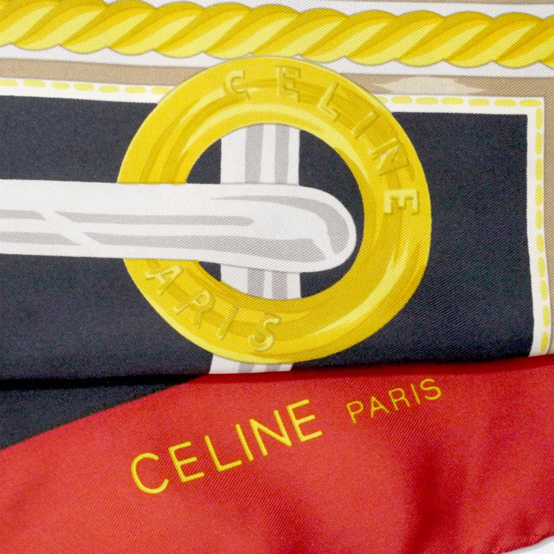 ※値下げ　CELINE シルク100% スカーフ ユニオンパシフィック鉄道柄 楽天市場】セリーヌ チェーン柄 スカーフ シルク レディース