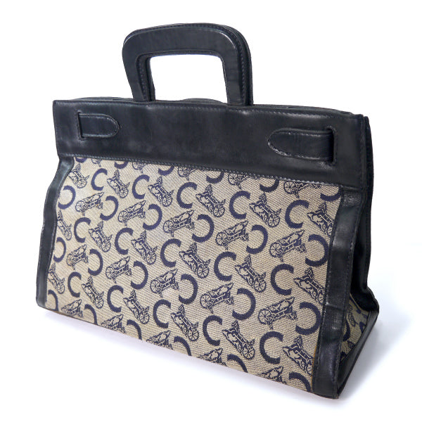 OLD CELINE 馬車柄ジャガード クロア型バッグ（紺）