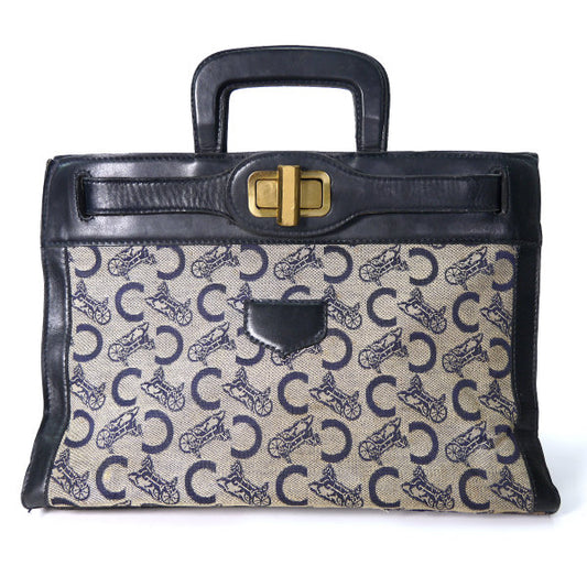 OLD CELINE 馬車柄ジャガード クロア型バッグ（紺）