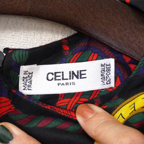 OLD CELINE　ループ柄ドレスワンピース（シルク）